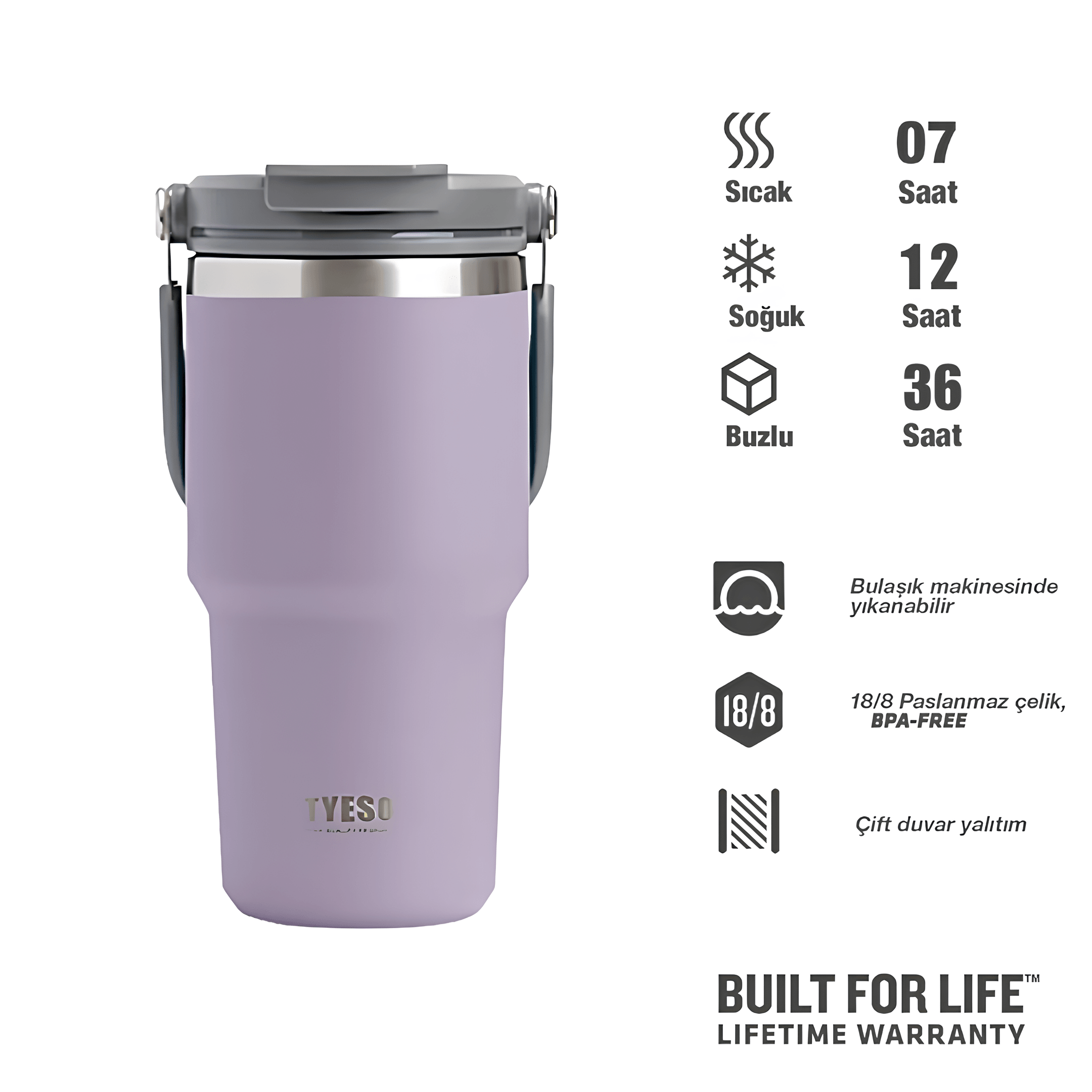 Tyeso DailyNeed Vakumlu Çelik Termos.