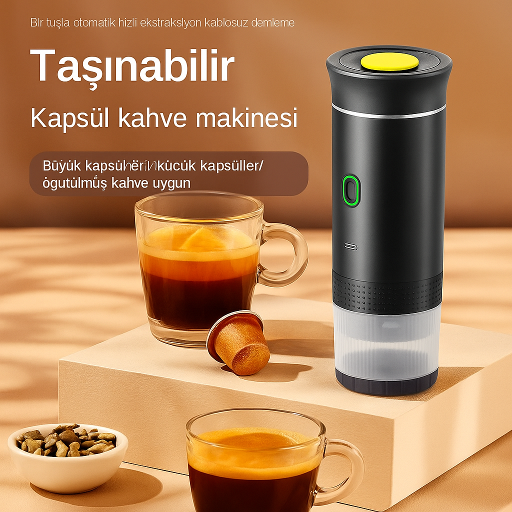 Taşınabilir Kablosuz Espresso ve Filtre Kahve Makinesi